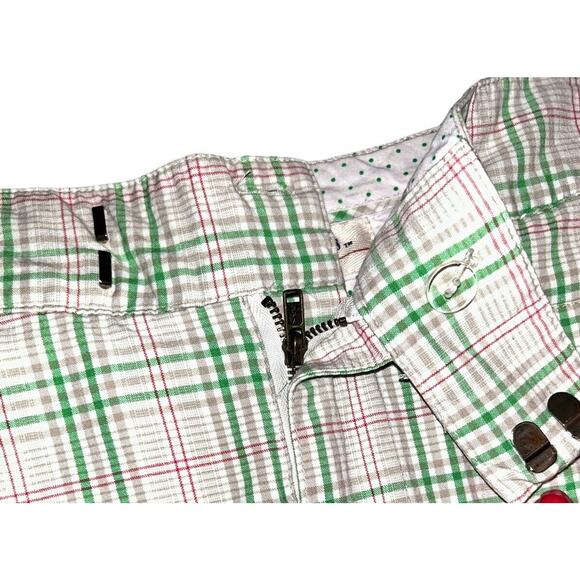 Maurices vtg‎ Plaid Mini Skirt Beige Green Red Casual Party Cute Short - Picture 3 of 8